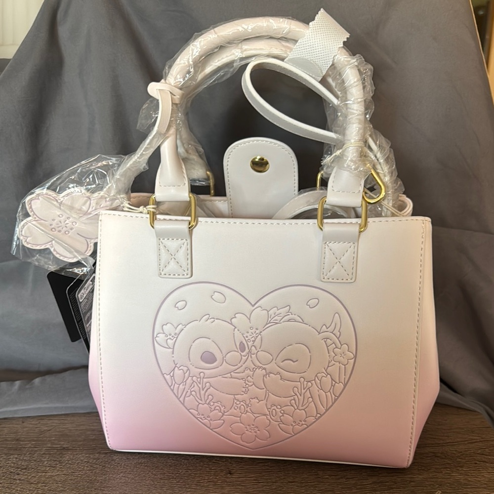 Stitch and Angel Cherry Blossom Loungefly Purse